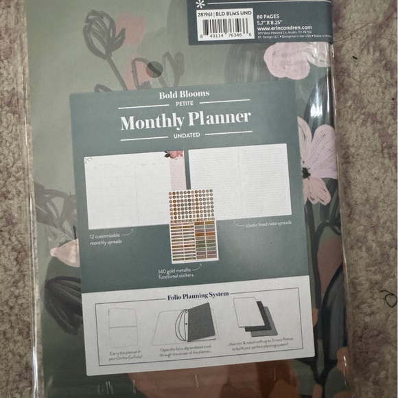 Erin Condren bold blooms monthly undated planner new in packaging - Picture 11 of 12
